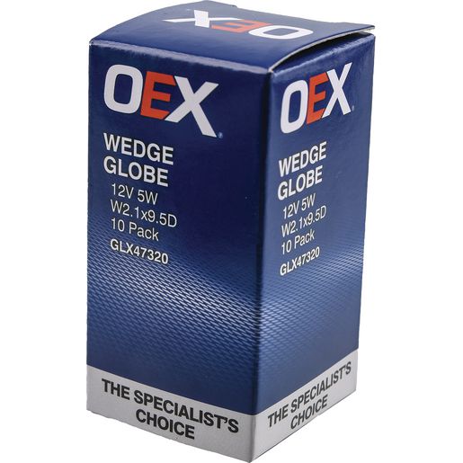 OEX — OEX Wedge Globe 12V 5W T-10mm — part number GLX47320