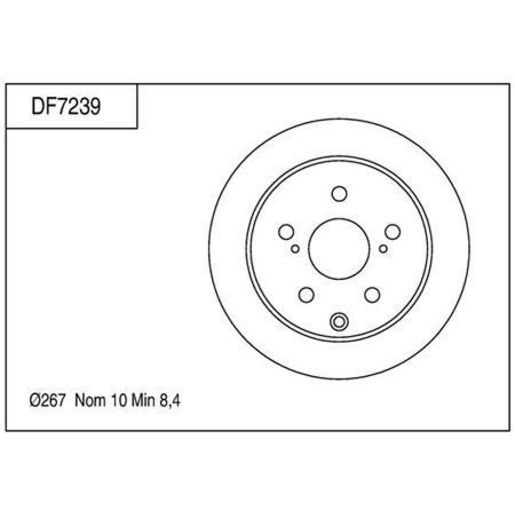 TRW — TRW Brake Rotor 267mm x 8.4 Min — part number DF7239S