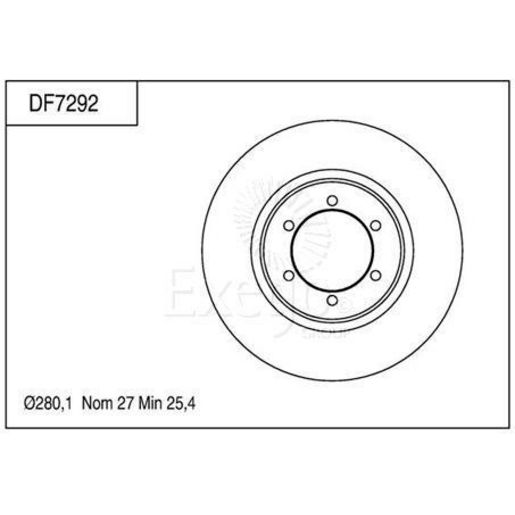 TRW — TRW Disc Brake Rotor 280.1mm x 25.4 Min — part number DF7292S