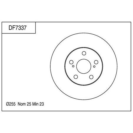 TRW — TRW Disc Brake Rotor 255mm x 32 Min — part number DF7337S