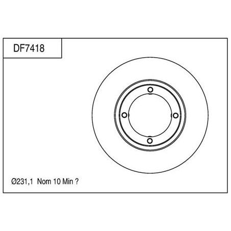 TRW — TRW Brake Rotor 231mm x 8 Min — part number DF7418S