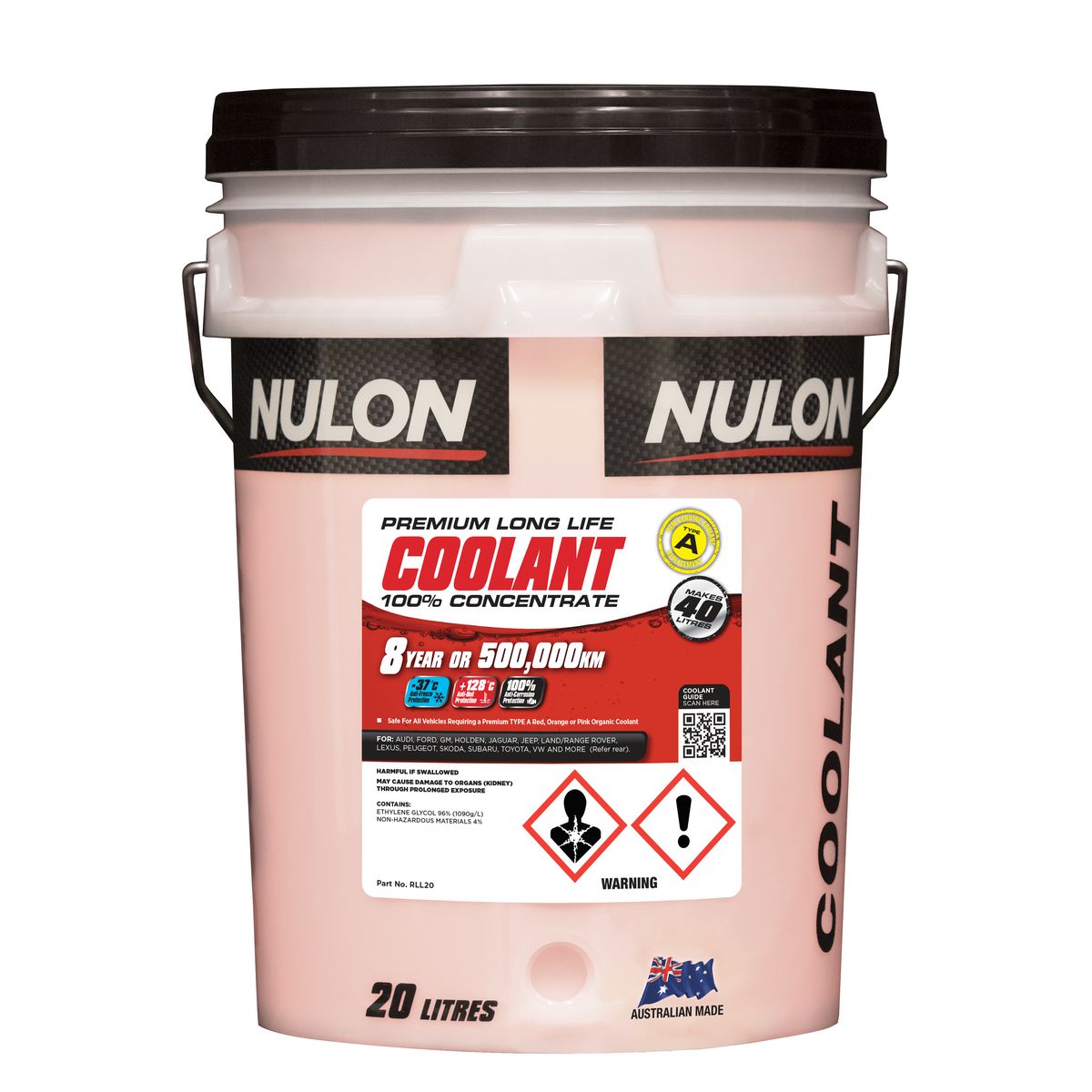 Nulon — Nulon Long Life Red Coolant Concentrate 20L — part number RLL20