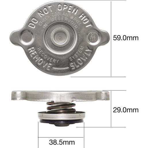 Tridon — Tridon Radiator Cap 7 Psi - 50 kPa Metal Bayonet — part number CA0750