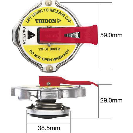 Tridon — Tridon Lever Release Radiator Cap 7 Psi - 50 kPa Metal Bayonet — part number CA0750L