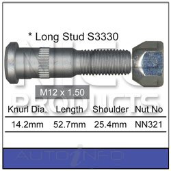 Nice — Nice Products Wheel Stud And Nut — part number NS333