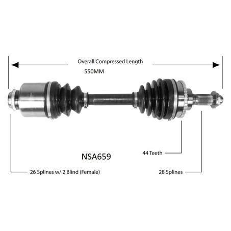 Repco — Repco Front Right CV Drive Shaft, Compressed Length: 550 mm — part number NSA659