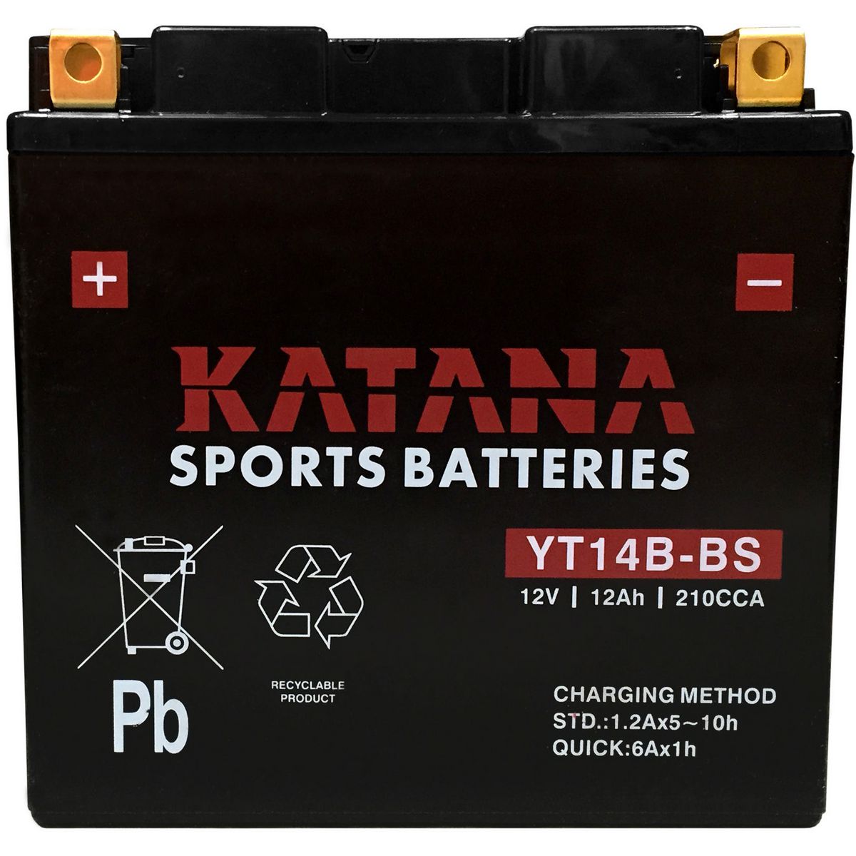 KATANA — Katana Motorcycle Battery - Premium VRLA — part number YT14B-BS