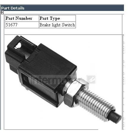 INTERMOTOR STANDARD — Intermotor Brake Light Switch — part number 51677