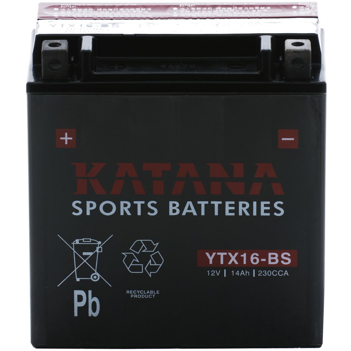 KATANA — Katana Motorcycle Battery - Premium VRLA — part number YTX16-BS