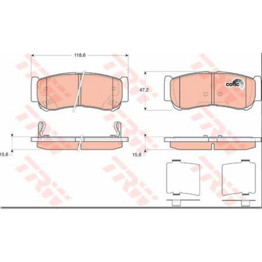 TRW — TRW Brake Pads Set (DB2035) — part number GDB3419