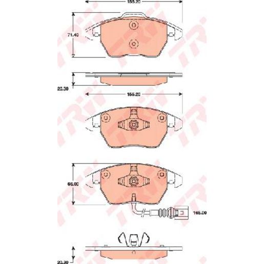 TRW — TRW Brake Pads Set Inc. Wear Sensor — part number GDB1807