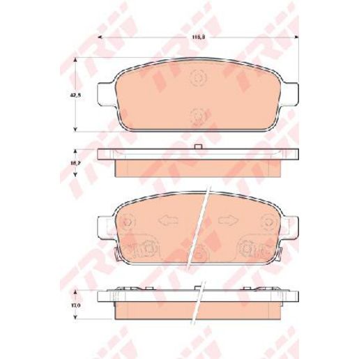TRW — TRW Brake Pads Set (RDB1432-02) — part number GDB1844