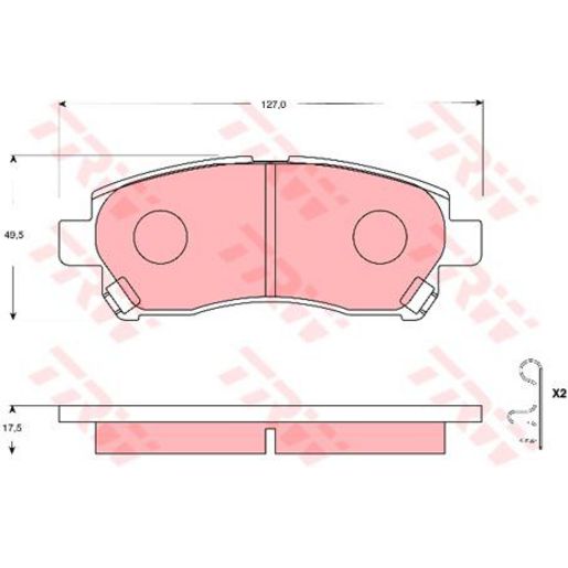 TRW — TRW DTEC Ceramic Brake Pad Set — part number GDB7656DT
