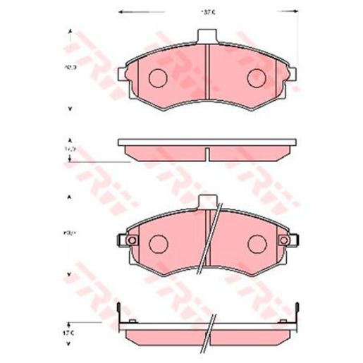 TRW — TRW DTEC Ceramic Brake Pad Set — part number GDB7665DT