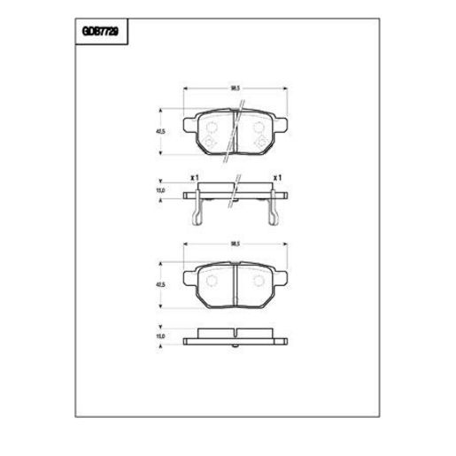 TRW — TRW DTEC Ceramic Brake Pads Set — part number GDB7729DT