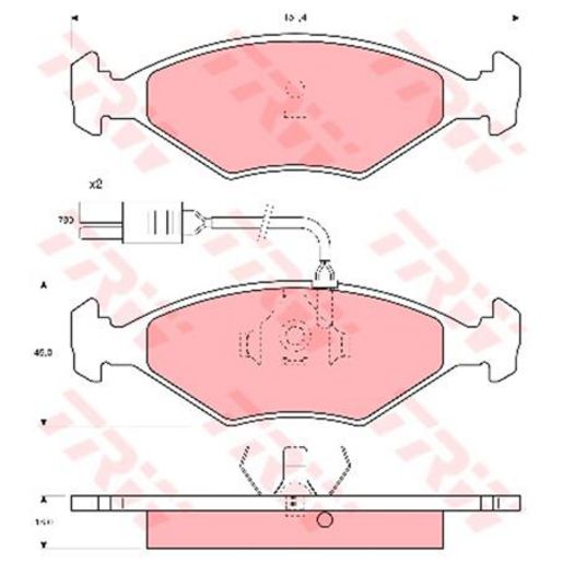 TRW — TRW Brake Pad Set Inc. Wear Sensor — part number GDB960