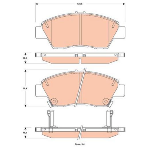 TRW — TRW Brake Pad Set — part number GDB3493