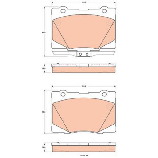 TRW — TRW Brake Pad Set — part number GDB3498