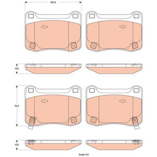 TRW — TRW Brake Pad Set — part number GDB3504