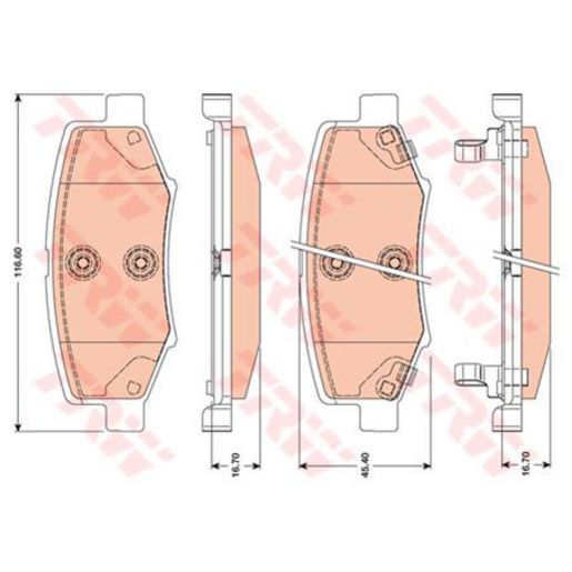 TRW — TRW Brake Pad Set (DB2003) — part number GDB4145