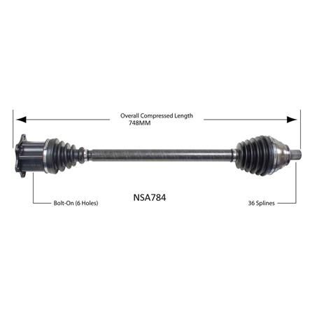 Repco — Repco CV Drive Shaft Compressed Length: 748mm — part number NSA784