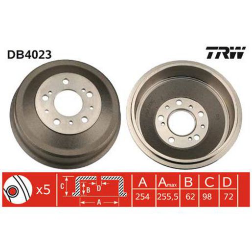 TRW — BRAKE DRUM — part number DB4023