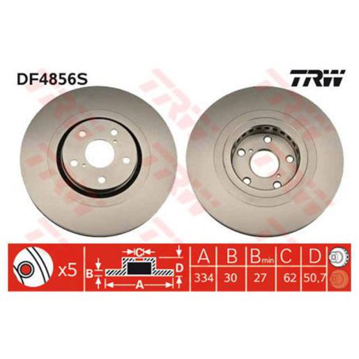 TRW — TRW Disc Brake Rotor DF4856S — part number DF4856S