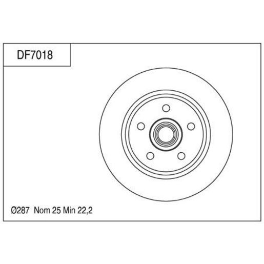 TRW — TRW Brake Rotor Slotted 287mm x 22.2 Min — part number DF7018XSS