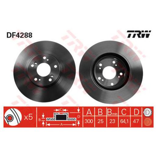 TRW — TRW Disc Brake Rotor DF4288XSS — part number DF4288XSS