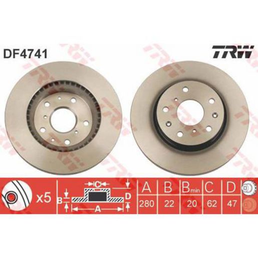 TRW — TRW Disc Brake Rotor DF4741S — part number DF4741S