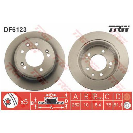 TRW — TRW Disc Brake Rotor DF6123S — part number DF6123S