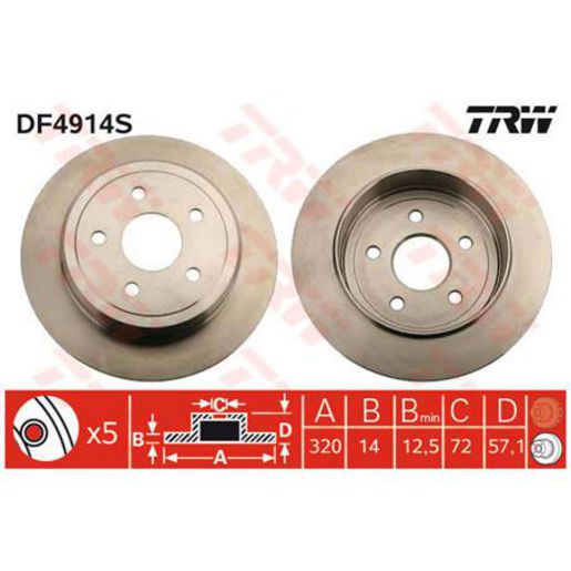 TRW — TRW Disc Brake Rotor 320mm — part number DF4914S
