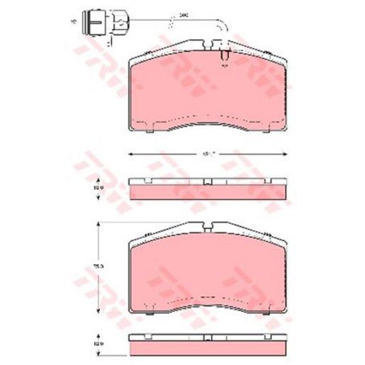 TRW — TRW Brake Pad Set Inc. Wear Sensor — part number GDB1506