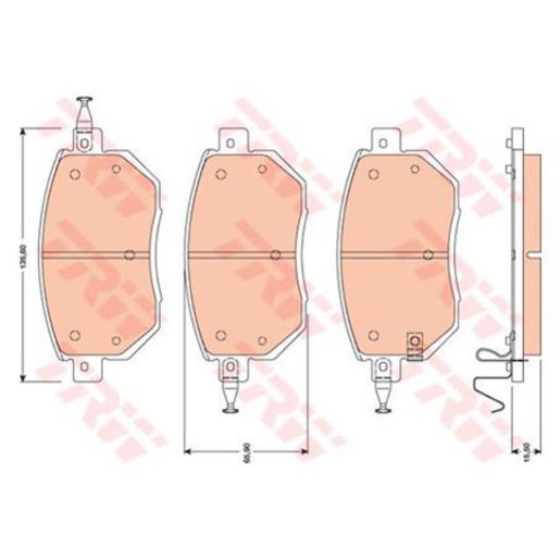 TRW — TRW Brake Pads Set (DB1516) — part number GDB3416