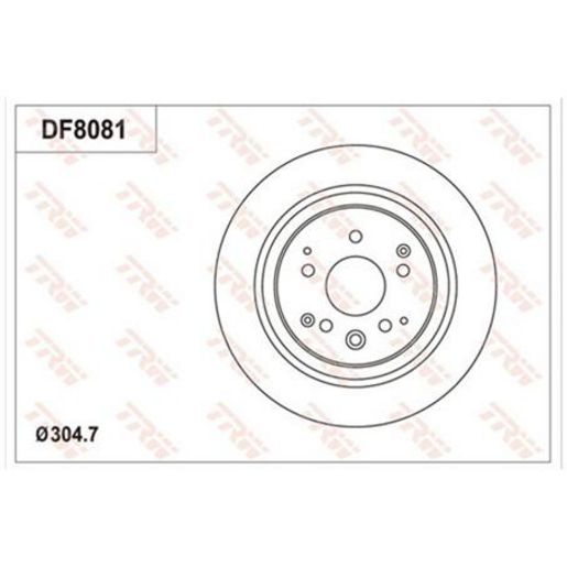 TRW — TRW Brake Rotor 304.7mm x 8 Min — part number DF8081S
