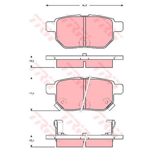 TRW — TRW DTEC Ceramic Brake Pads Set (DB1786) — part number GDB3454DT