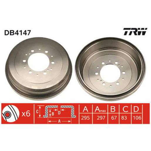 TRW — BRAKE DRUM — part number DB4147
