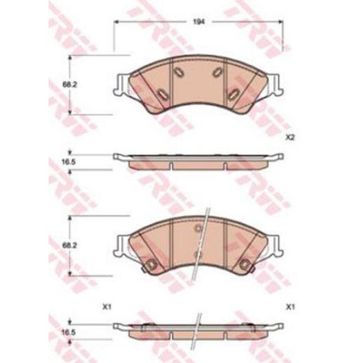 TRW — TRW DTEC Ceramic Brake Pads Set (DB2074) — part number GDB7869DT