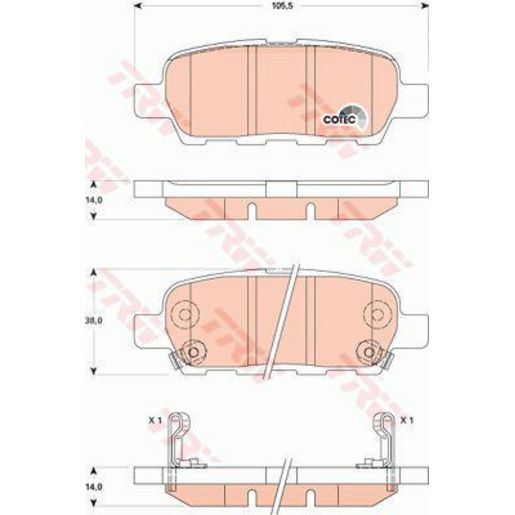 TRW — TRW Brake Pads Set — part number GDB3507