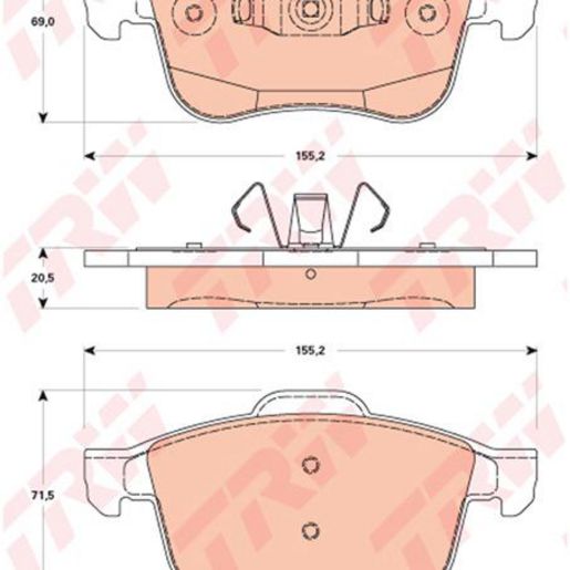 TRW — TRW Brake Pad Set Inc. Wear Sensor — part number GDB1880