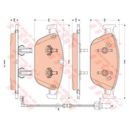 TRW — TRW Brake Pads Set Inc. Wear Sensor — part number GDB1884