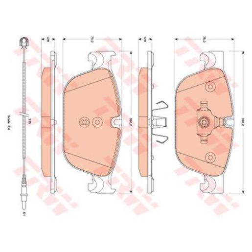 TRW — TRW Brake Pads Set Inc. Wear Sensor — part number GDB1889