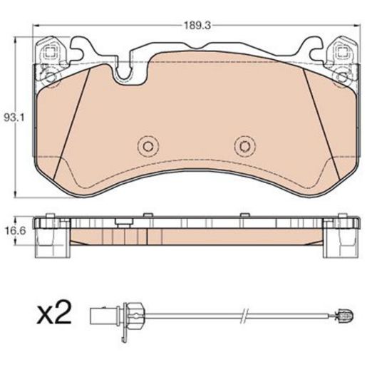 TRW — TRW Brake Pad Set Inc. Wear Sensor — part number GDB1977
