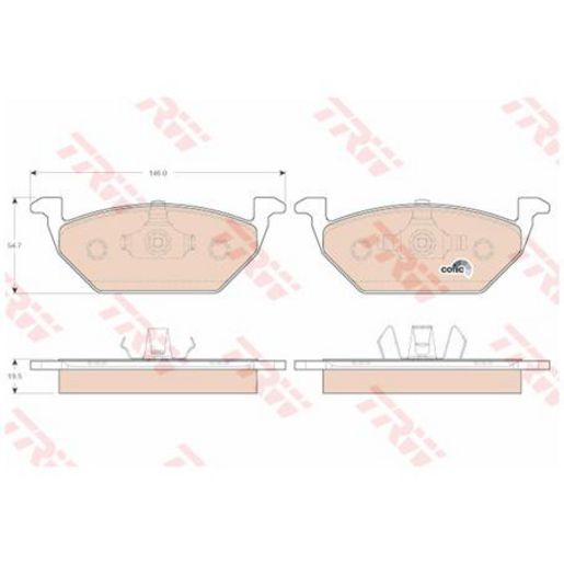 TRW — TRW Brake Pads Set (DB1387) — part number GDB1984