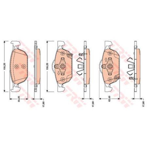TRW — TRW Brake Pads Set (DB2308) — part number GDB3476