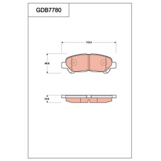TRW — TRW DTEC Ceramic Brake Pads Set (DB2005) — part number GDB7780DT