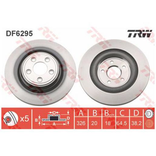 TRW — TRW Disc Brake Rotor DF6295S — part number DF6295S