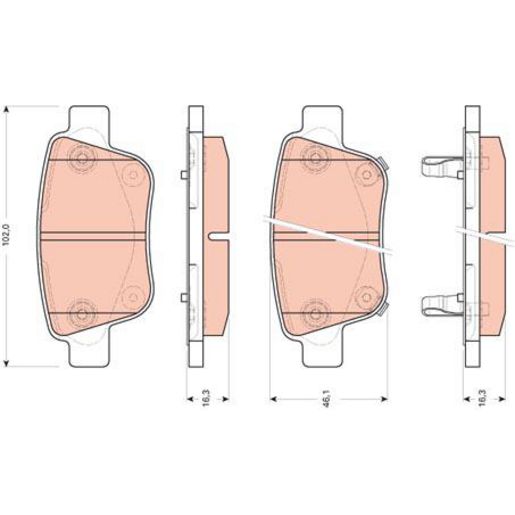 TRW — TRW DTEC Ceramic Brake Pad Set — part number GDB3456DT