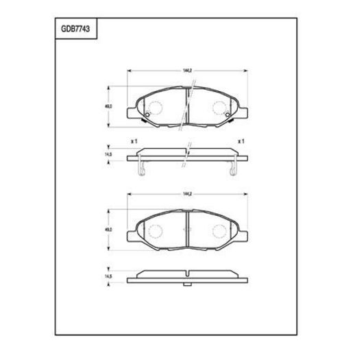 TRW — TRW Brake Pads Set (DB1819) — part number GDB7743AT