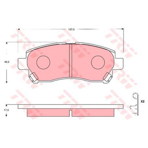 TRW — TRW Brake Pads Set — part number GDB7656AT